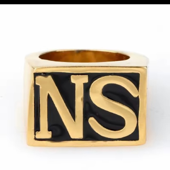 Jax Original “NS” Gold and Black Signet Ring - Picture 4 of 5